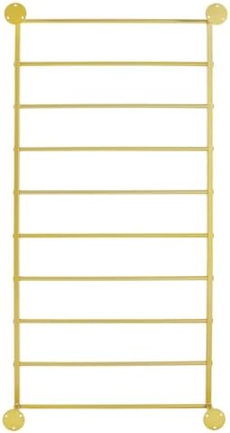 Wall Mounted Scarf Rack 23.6"×47.2", Wall Wrapping Paper Ribbon Organizer, Tie Scarf Rack Belt Towel Holder Metal Shelving Rack for Flower Shop Retail Store (Gold) - Image 6
