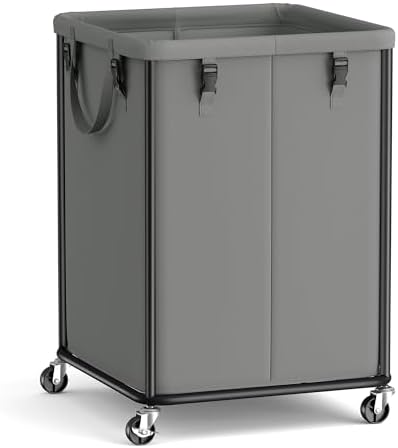 SONGMICS Laundry Basket with Wheels, Removable Liner Bag, 45 Gallon (170 L) by SONGMICS