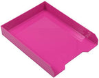 JAM PAPER Stackable Paper Trays - Pink - Desktop Document, Letter, & File Organizer Tray - 2/Pack - Image 4