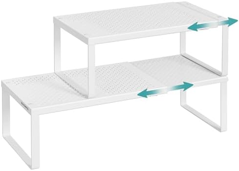 SONGMICS Spice Rack, Expandable Kitchen Countertop Shelf, Steel, Set of 2 by SONGMICSbySONGMICSHOME