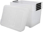 70 L Clear Plastic Large Storage Box with Wheels, Set of 4 - Image 7