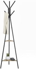 VASAGLE Coat Rack Freestanding, Hall Tree with 2 Shelves by VASAGLEbySONGMICSHOME
