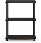 Furinno TURN-S-TUBE Storage Shelves, 3-Tier Book Shelf, Corner Shelf, Toolless Open Shelves, for Organization and Storage, Living Room, Garage, Home Office, Espresso - Image 6