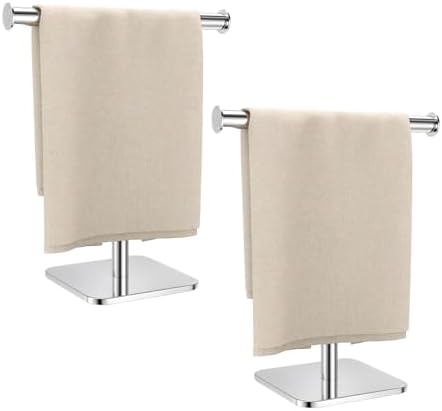 RUACQ T-Shape Hand Towel Holder Stand, 12inch, Chrome, 2 Pack by Ruacq