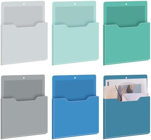 Fuutreo Magnetic Wall File Holder,6pcs,Aqua Green,Vertical-large by Fuutreo