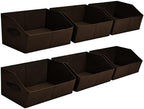 Homsorout Trapezoid Closet Storage Bins - Large Fabric Baskets for Organizing, Storage Baskets for Shelves, Cube Organizer Bins for Home, Closet, Dorm, 6 Pack, Brown by Homsorout