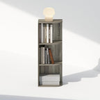 Furinno Reed Corner Shelf, 3-Tier Corner Bookshelf, Book Shelf, Corner Shelves, Storage Rack, for Organization and Storage, Home Office, Living Room, French Oak - Image 4