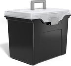 STAPLES File Box Portable Tote, Letter Size, Black, 2-Pack, Handle by Staples