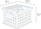 Sterilite Storage Crate Bin File Organizer for Home & Office,White, 24-Pack - Image 2