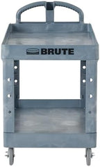 Rubbermaid Commercial Products BRUTE Heavy Duty 2-Shelf Utility/Service Cart, Medium, Lipped Shelves, Ergonomic Handle, 500 lbs. Capacity, Gray, for Warehouse/Garage/Cleaning/Maintenance/Stadiums - Image 2