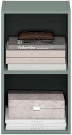Furinno PASIR Book Shelf, 2-Tier Modern Bookshelf, Open Shelves Bookcase 9 x 12 x 21, Easy Assembly, for Living Room, Bedroom, Home Office, Sage Green - Image 4