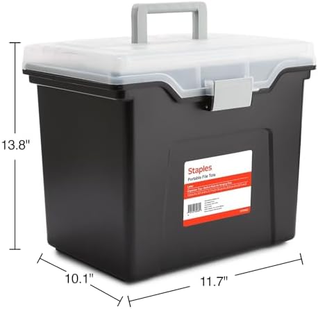 STAPLES File Box Portable Tote, Letter Size, Black, 2-Pack, Handle - Image 5