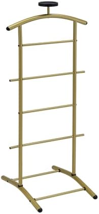 KB Designs - Suit & Tie Freestanding Valet Stand Clothing Organizer Rack, Gold - Image 2