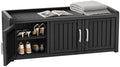 ROJIK Shoe Cabinet Waterproof UV-Resistant,Storage Bench Indoor Outdoor with Adjustable Shelves,for Entryway Bedroom,Hallway,Living Room(3 Door, Black) by ROJIK