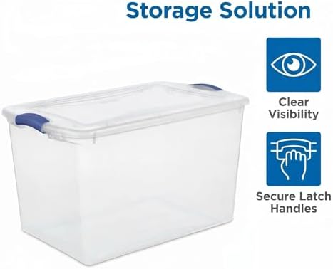 66 quarts of transparent storage box, stackable containers, 2 pieces set - Image 7
