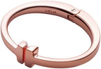 Purse Hook Hanger for Table (Modern) - Premium Bag Holder w/Ergonomic Bracelet Oval Design (Rose Gold) by iHELIA