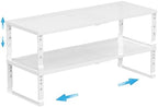 Expandable Spice Rack Kitchen Cabinet Shelf Organizer, Stackable Storage Shelves Racks, Adjustable Counter Shelving for Cabinets, Countertop, Cupboard,Pantry and More(2Packs/White/Large) by Goodqualityproducts