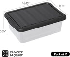 14-Qt Clear Latching Storage Boxes, 2-Pack Storage Bins - Image 2