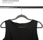Simplify Slim Velvet Clothes Hangers | 50 Pack | Non-Slip | Shirts | Suit | Pants | Dresses | Garments | Closet Storage & Organization | Durable | Grey - Image 3