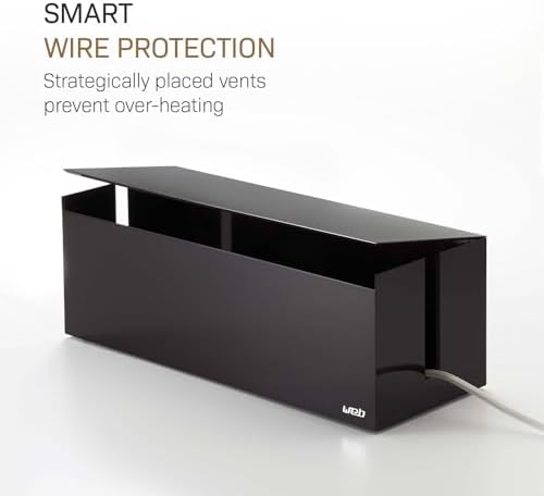 Yamazaki Home Cable Management Box – Cord Organizer Box with Lid, Minimalist Cable Storage for Office, ABS Plastic - Image 4