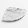 9 Inch Italian White Carrara Marble Corner Shower Shelf Bathroom Caddy, Wall Mounted Shower Shelf, Classic Flatback Design (1) by ThresholdShop