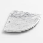 9 Inch Italian White Carrara Marble Corner Shower Shelf Bathroom Caddy, Wall Mounted Shower Shelf, Classic Flatback Design (1) by ThresholdShop