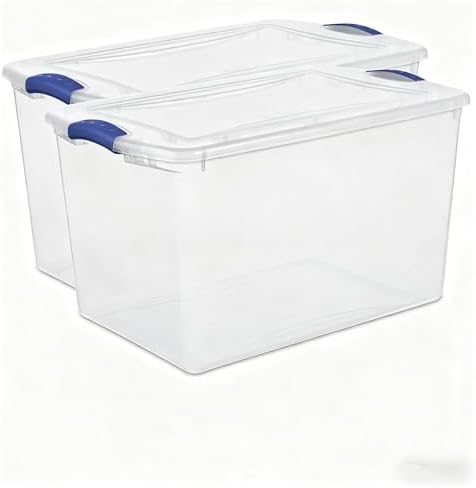 66 quarts of transparent storage box, stackable containers, 2 pieces set by Unknown