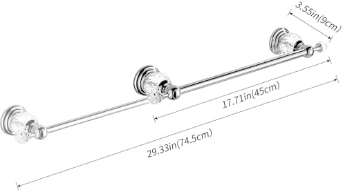 WINCASE Chrome Towel Bar 24 Inch, Adjustable Crystal Towel Rack, Silver Single Towel Holder for Bathroom Wall Mounted Modern - Image 5