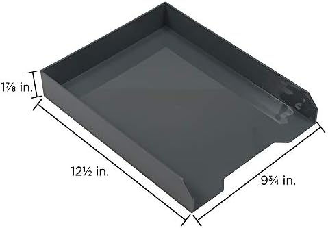 JAM PAPER Stackable Paper Trays - Grey - Desktop Document, Letter, & File Organizer Tray - 2/Pack - Image 6