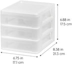 IRIS USA 4-Pack 3-Drawer Small Desktop Organizer, Stackable, White - Image 3