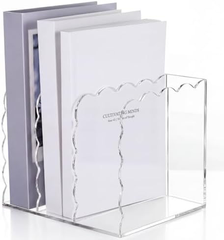 1 PC Scalloped Acrylic Magazine Holder, File Organizer, Standard Style by Suzile