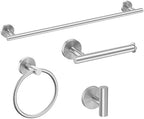 USHOWER 4PCS Brushed Nickel Bathroom Accessories Set, 24-Inch Towel Bar Set by USHOWER