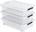 Under Bed Storage Bins With Wheels, 40 Quart, 3 Pack by Knifefish