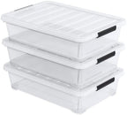 Under Bed Storage Bins With Wheels, 40 Quart, 3 Pack by Knifefish