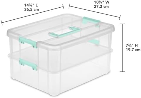 Sterilite Stack & Carry 2-Layer Handle Storage Box with Lids, 12-Pack - Image 2