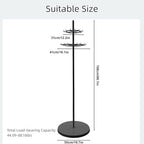 66 Inch Tall Rack Belt Display Shelf, Floor Standing Belt Hanger 2 Tier Retail Scarf Stand Jewelry Necklaces Organizer Shawls Purse Shelf for Clothing Store Home (Black) - Image 2