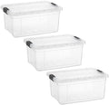 Superio 21 Quart Clear Plastic Storage Boxes with Lids, Stackable Organizer Containers, BPA-Free Storage Bins for Home, Office, School & Dorm, 3 Pack by Superio