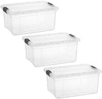 Superio 21 Quart Clear Plastic Storage Boxes with Lids, Stackable Organizer Containers, BPA-Free Storage Bins for Home, Office, School & Dorm, 3 Pack by Superio
