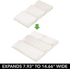 mDesign Expandable Plastic Deluxe Spice Rack, Drawer Organizer for Kitchen Cabinet Drawers, 3 Tier Slanted for Spice Jars, Food Seasoning Bottle Storage, Ligne Collection - Cream/Beige - Image 4