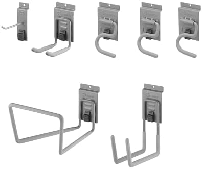 TRINITY 9-Piece Heavy Duty Wall Track Storage System, Wall Mount Utility Rack Organization Kit for Garage, Shed, Pantry, Garden Tools, with 2 PVC 28" Panels & 7 Hooks, Up To 150 Lbs Per Panel, White - Image 6