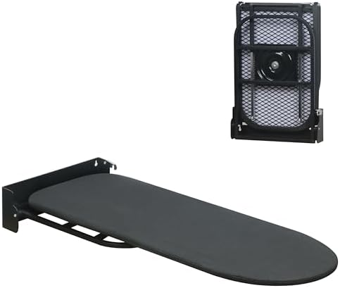 Wall Mounted Ironing Board,Space-Saving Compact Wall Mount Fold Down Iron Board for Laundry Room, 36" x 12", Black by ZOESHOMEWARE
