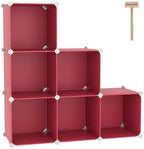 C&AHOME 6-Cube Storage Organizer Cube Shelf Closet Storage Bookcase, Red by CAHOME