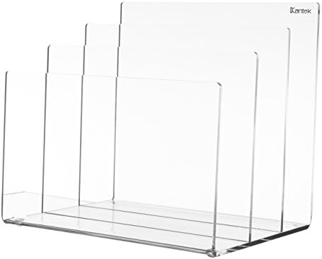 Kantek Clear Acrylic Desk File, 3 Sections, Letter To Legal Size Files, 8" X 6.5" X 7.5", Clear - Image 3
