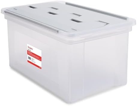 STAPLES Wing Lid File Totes, Letter Size, Clear, 2/Pack by Staples