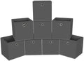Foldable Storage Cubes Bins ,11 Inch Cloth Storage Cube Fabric Storage Box Cubes Organizer Baskets with Handles for Home Organizer Set of 8 (Grey) by NieEnjoy