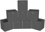 Foldable Storage Cubes Bins ,11 Inch Cloth Storage Cube Fabric Storage Box Cubes Organizer Baskets with Handles for Home Organizer Set of 8 (Grey) by NieEnjoy