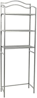 Household Essentials 3-Tier Metal Over the Toilet Bathroom Storage Shelf, Silver by HouseholdEssentials