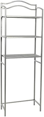 Household Essentials 3-Tier Metal Over the Toilet Bathroom Storage Shelf, Silver by HouseholdEssentials
