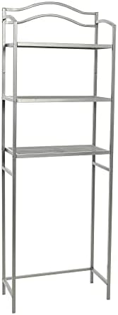 Household Essentials 3-Tier Metal Over the Toilet Bathroom Storage Shelf, Silver by HouseholdEssentials