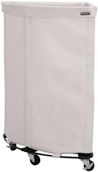 Corner Heavy-Duty Canvas Hamper w/Wheels, 24"W x 17.7"D, Natural White by Unknown